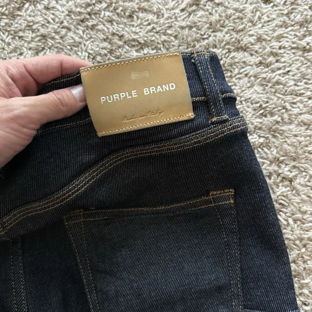 Purple Brand P001 Dark Wash Slim Fit Button Fly Skinny Jeans Men’s Size 33x34